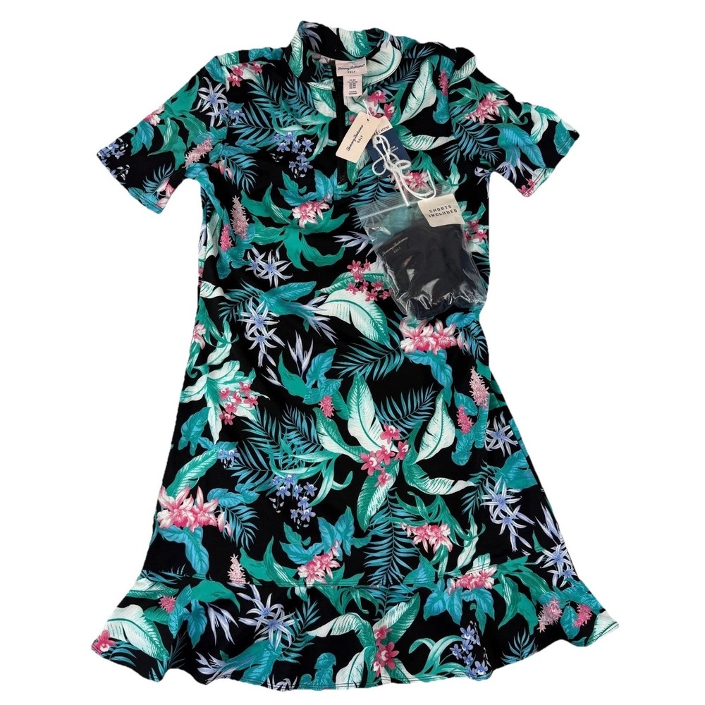Tommy‎ Bahama Golf Tennis Beach Dress Cover Up Shorts Size XS Black Floral NWT